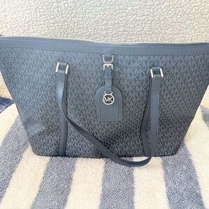 Michael Kors Blue Monogram Tote